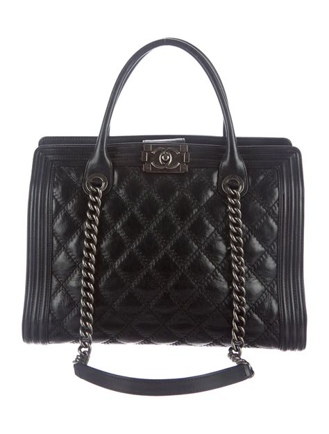 the chanel boy bag|Chanel boy shopping tote.